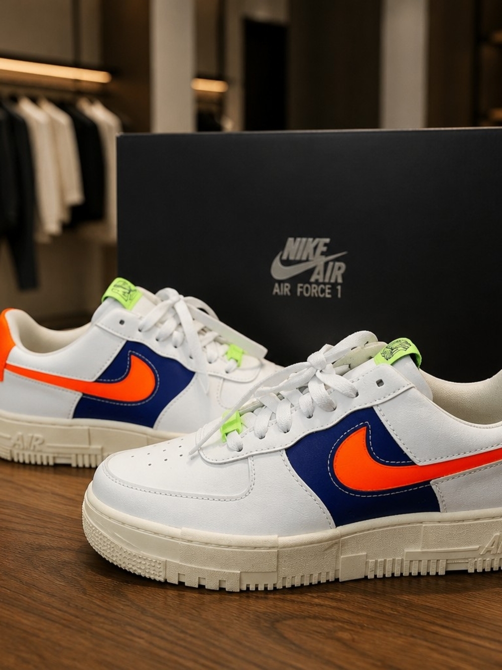 Nike Air Force 1 AF1 Pixel White-Crimson-Blue Womens Size 7 [DM8340-100]